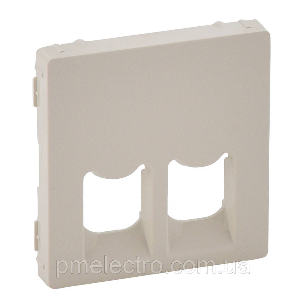 Лицьова панель для розетки подвійний RJ11+RJ45, Слонова кістка, Legrand Valena Life, 755421