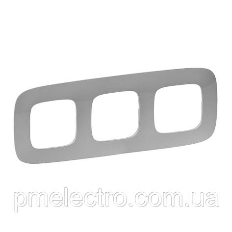 Рамка 3 пости Legrand Valena Allure Алюміній (754393), фото 1