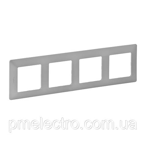 Рамка 4 поста Legrand Valena Life Алюміній (754134), фото 1
