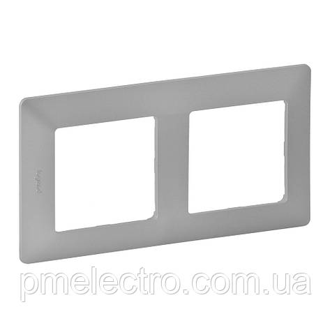 Рамка 2 пости Legrand Valena Life Алюміній (754132), фото 1