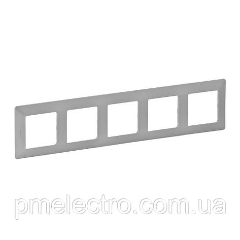 Рамка 5 поста Legrand Valena Life Алюміній (754135), фото 1