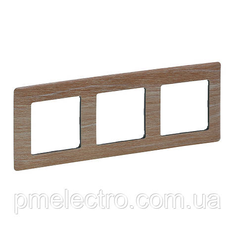 Рамка 3 пости, Світле дерево, Legrand Valena Life, 754183, фото 1