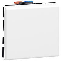 Вимикач 10A, 250 В, 2 модулі, Білий, Legrand Mosaic 077010