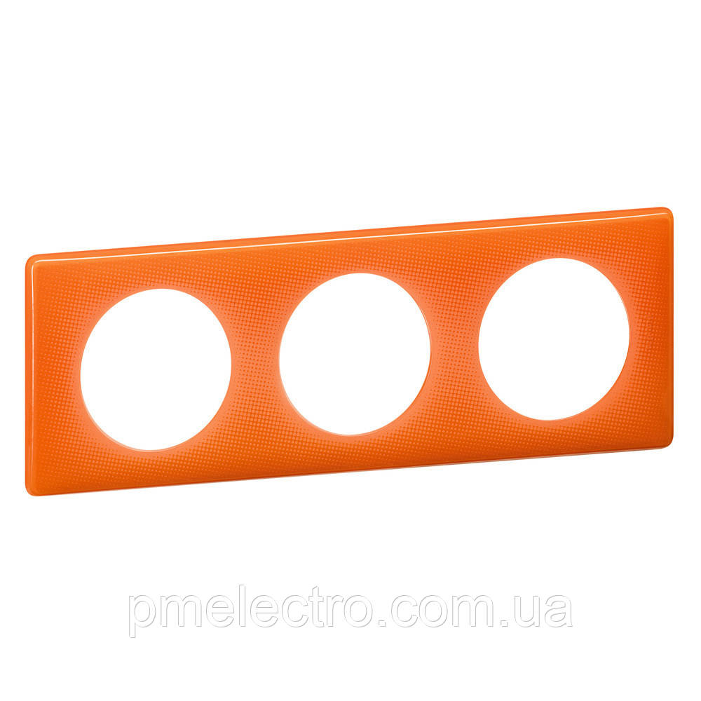 Рамка Legrand Céliane 3 пости Жовтогарячий муар (066653)
