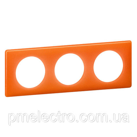 Рамка Legrand Céliane 3 пости Жовтогарячий муар (066653), фото 1
