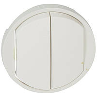 Лицьова панель вимикача 2 клавішного Legrand Céliane Білий (068002)