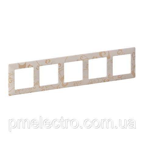 Рамка 5 поста Legrand Valena Life Ампір Бежевий (754115), фото 1