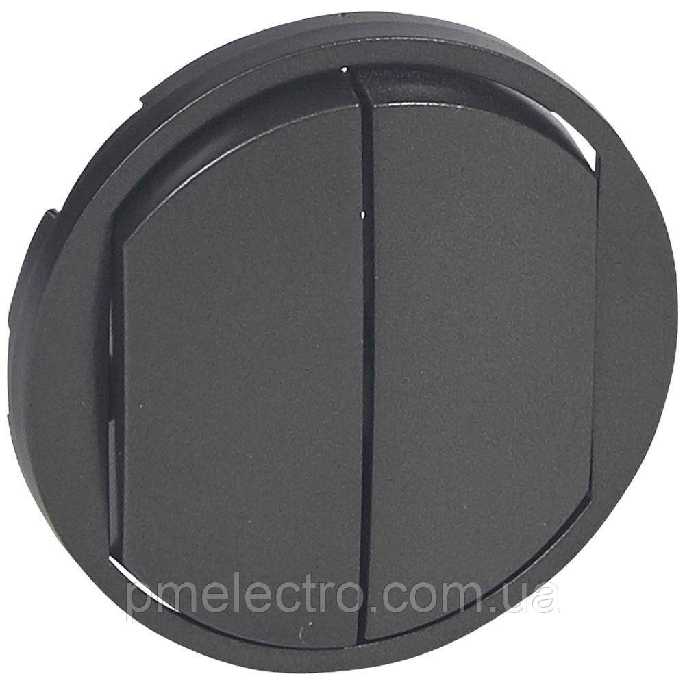 Лицьова панель вимикача 2-клавішного, Графіт, Legrand Céliane 067902