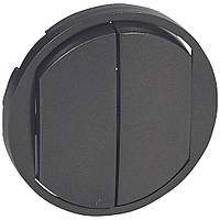 Лицьова панель вимикача 2-клавішного, Графіт, Legrand Céliane 067902