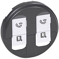 Лицьова панель подвійний комп'ютерної розетки, Графіт, Legrand Céliane 067952