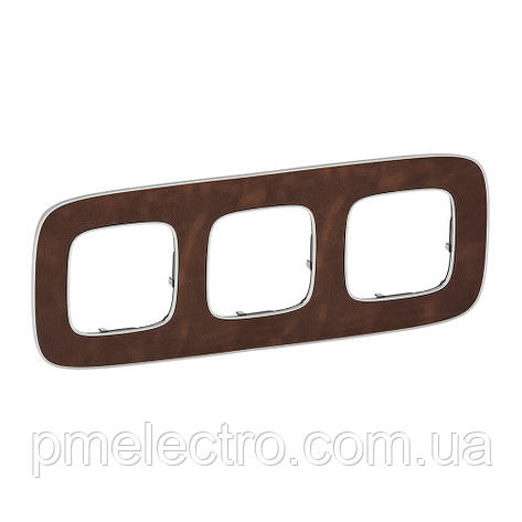 Рамка 3 пости Legrand Valena Allure Шкіра (754453), фото 1