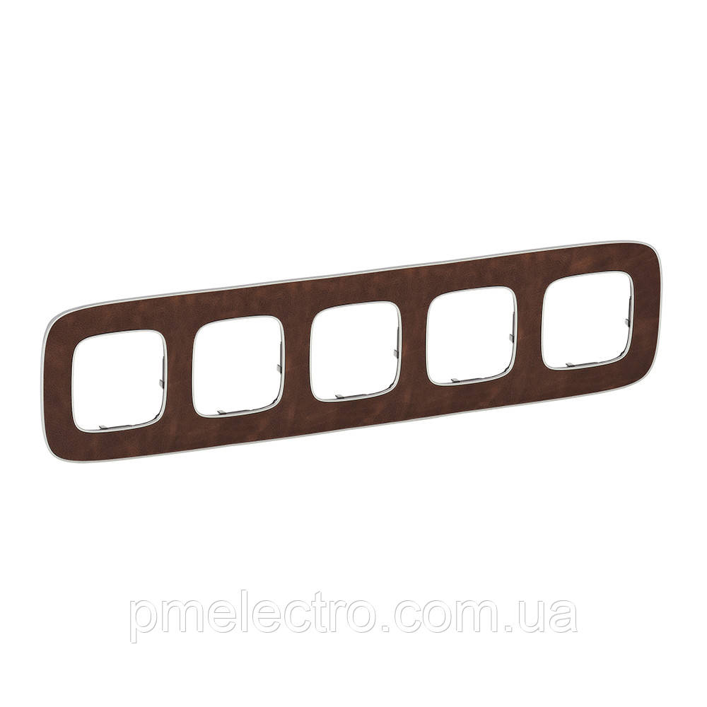 Рамка 5 поста Legrand Valena Allure Шкіра (754455)