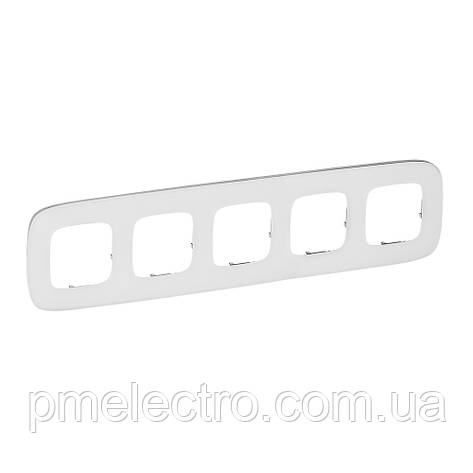 Рамка 5 поста, Біле скло, Legrand Valena Allure, 755545, фото 1