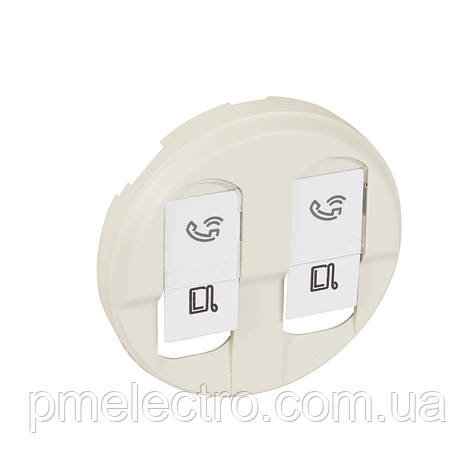 Лицьова панель подвійний комп'ютерної розетки, Слонова кістка, Legrand Céliane 066236, фото 1