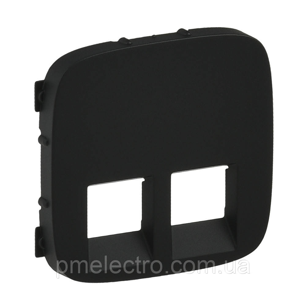 Лицьова панель для розетки RJ11 і RJ45 Legrand Valena Allure Чорний 755428