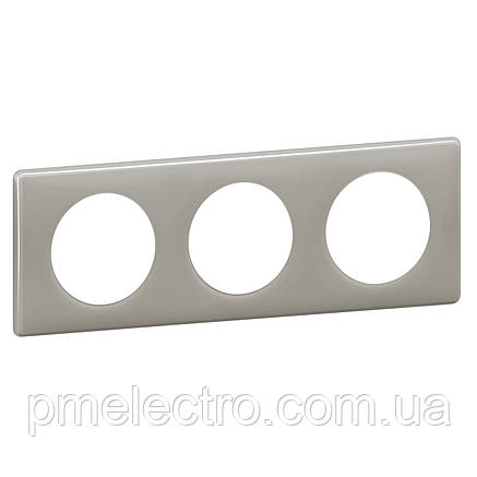 Рамка Legrand Céliane 3 пости Сірий Глянець (066603), фото 3