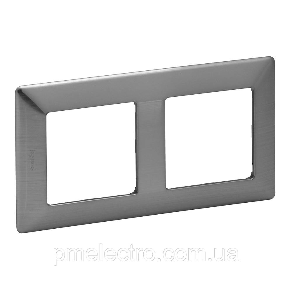 Рамка 2 пости Legrand Valena Life Сталь (754152)