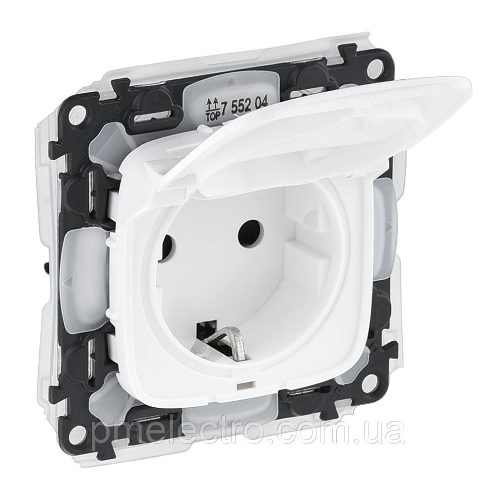 Механізм розетки (2К +3),16А, 250В, IP44 Білий, зі шторками, Legrand Valena Allure, In'matic, 755204