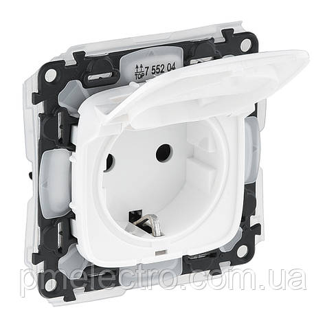 Механізм розетки (2К +3),16А, 250В, IP44 Білий, зі шторками, Legrand Valena Allure, In'matic, 755204, фото 1