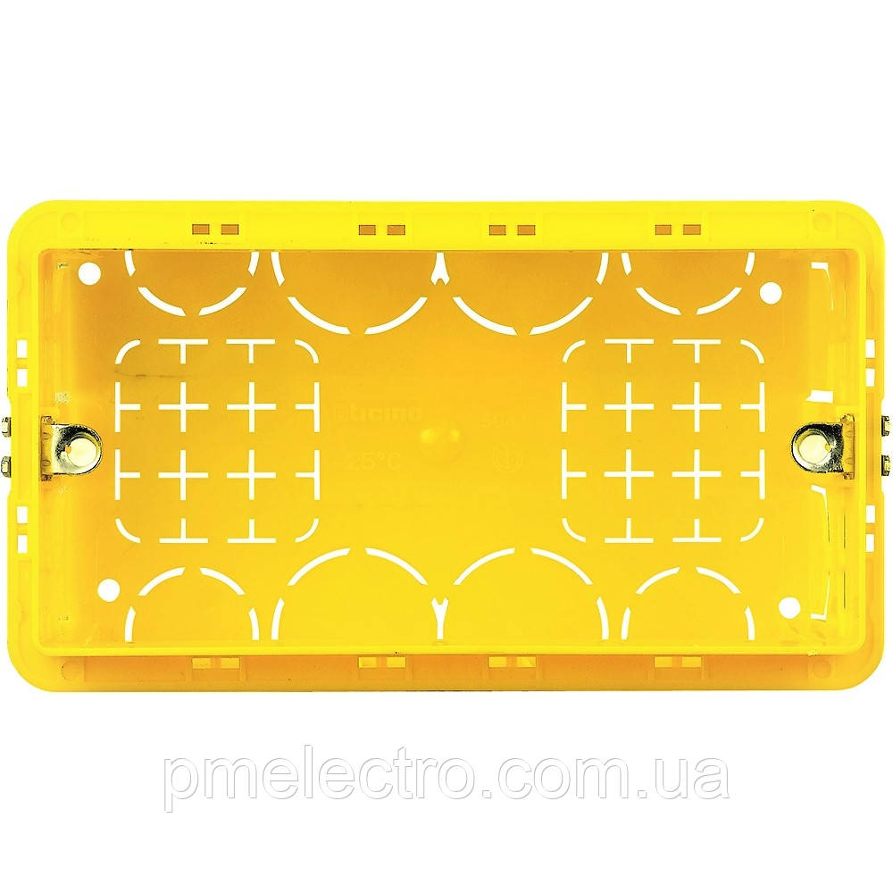 Монтажна коробка 4 модулі, 133 x74, Жовтий, Legrand Bticino LivingLight 504E