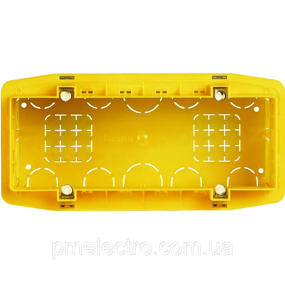 Монтажна коробка 6/7 модулі,186 x 76, Жовтий, Legrand Bticino LivingLight 506L