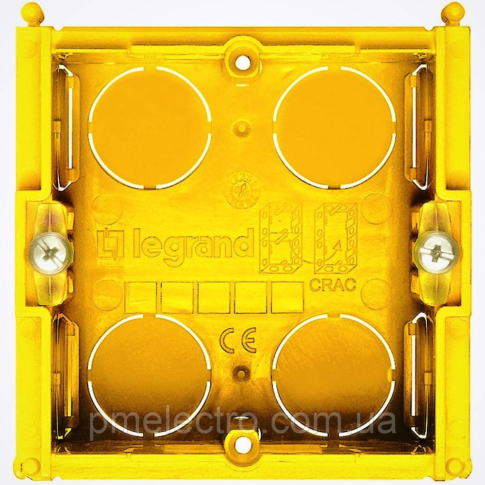 Монтажна коробка 2 модулі, 70 x 70, Жовтий, Legrand Bticino LivingLight 502E