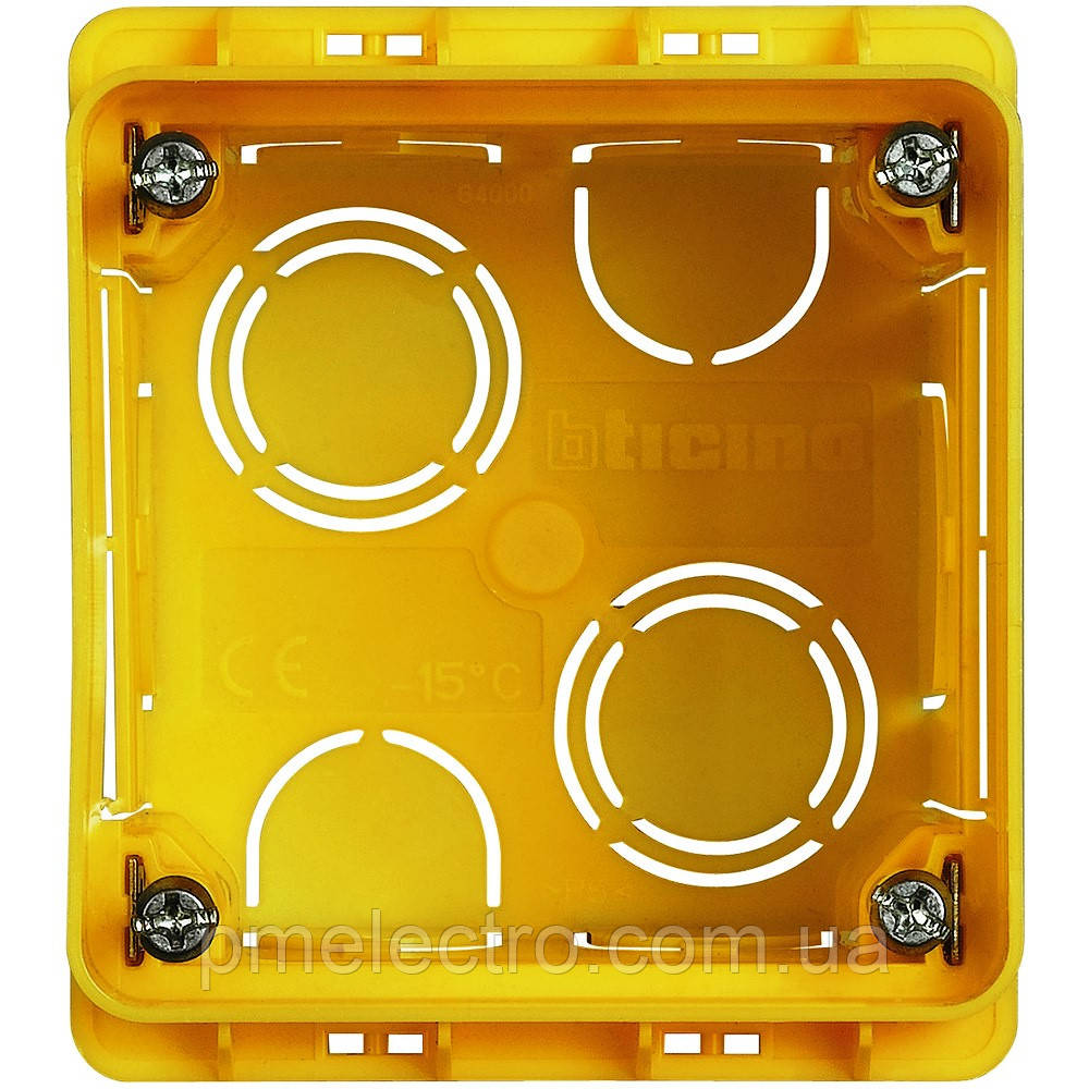 Монтажна коробка 2 модулі, Жовтий, Legrand Bticino Axolute Eteris 502W