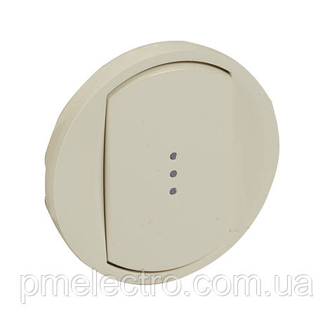 Лицьова панель вимикача 1-клавішного, з підсвічуванням, Слонова кістка, Legrand Céliane 066210, фото 1