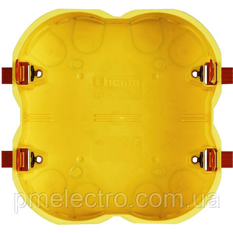Монтажна коробка 3+3 модулі, Жовтий Legrand Bticino LivingLight PB526, фото 1