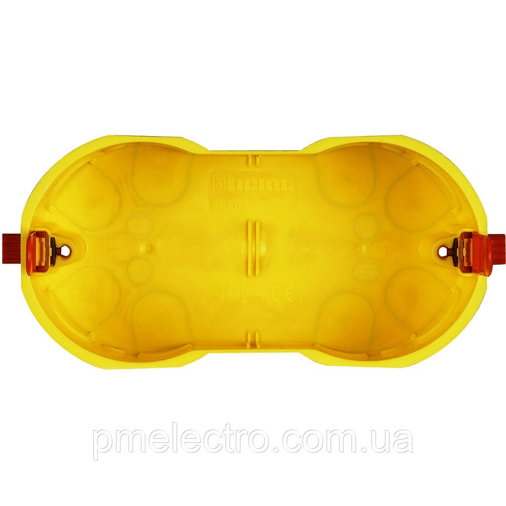 Монтажна коробка 4 модулі, Жовтий, Legrand Bticino LivingLight PB504