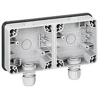 Монтажна коробка накладна IP66, 2-поста, Сірий, Legrand Plexo 90493