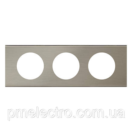 Рамка Legrand Céliane 3 поста Фактурна сталь (069103), фото 1