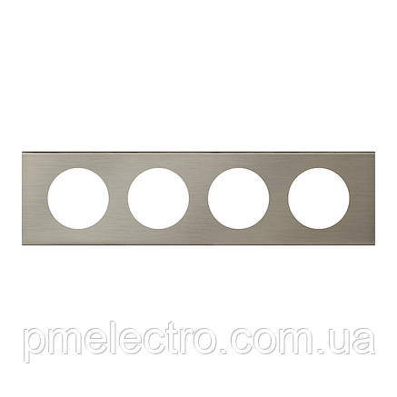 Рамка Legrand Céliane 4 поста Фактурна сталь (069104), фото 1