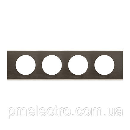 Рамка Legrand Céliane 4 пости Чорний Нікель (069034), фото 1