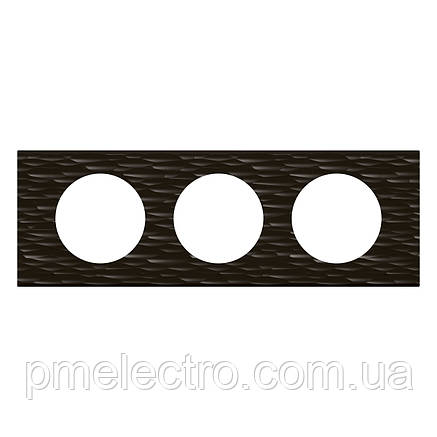Рамка Legrand Céliane 3 пости Чорний Рифлейний (069023), фото 1
