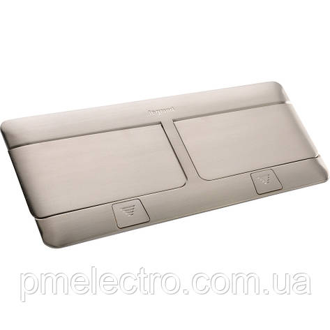Висувний розетковий блок на 8 модулів, Нержавіюча сталь, Legrand 054023, фото 1