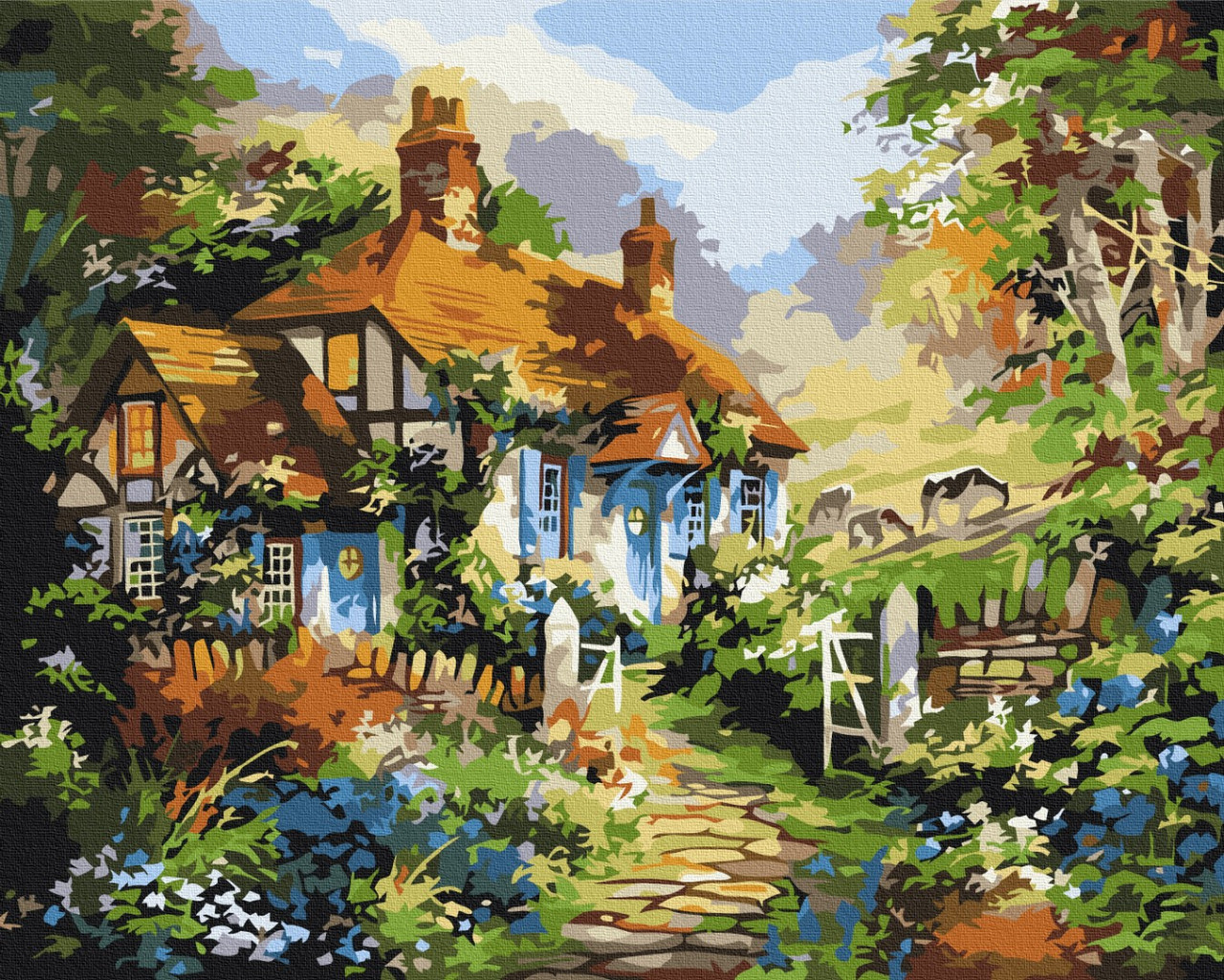 Картина за номерами 40×50. Літній будиночок. Brushme, фото 1
