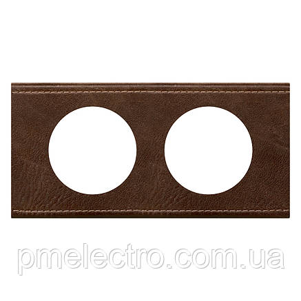 Рамка Legrand Céliane 2 поста Кожа Текстура (069402), фото 1