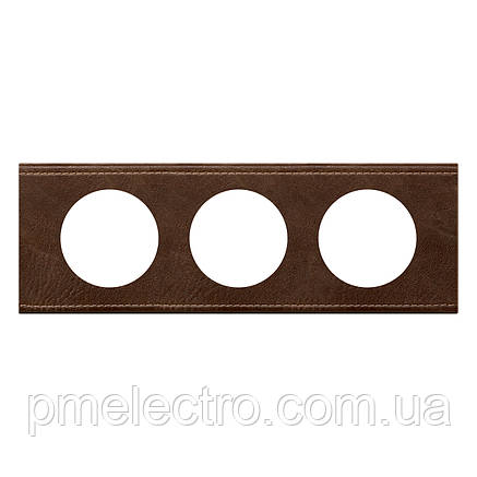 Рамка Legrand Céliane 3 пости Шкіра Текстура (069403), фото 1