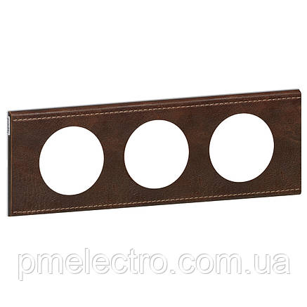 Рамка Legrand Céliane 3 пости Шкіра Текстура (069403), фото 3