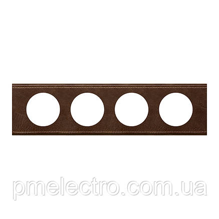Рамка Legrand Céliane 4 поста Кожа Текстура (069404), фото 1