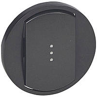 Лицьова панель вимикача 1-клавішного з підсвічуванням, Графіт, Legrand Céliane 067903