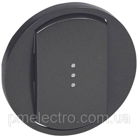 Лицьова панель вимикача 1-клавішного з підсвічуванням, Графіт, Legrand Céliane 067903, фото 1