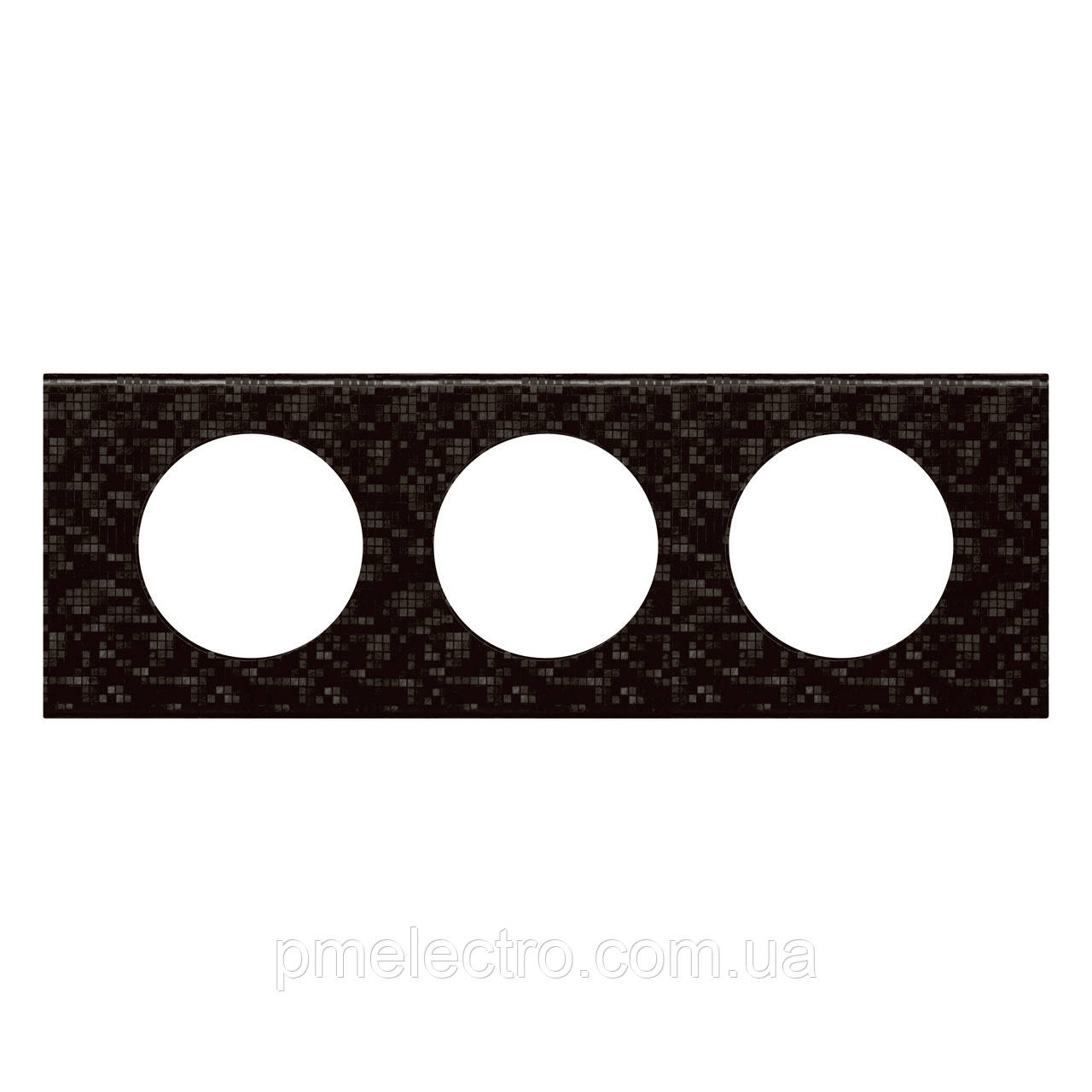 Рамка на 3 посту, Шкіра Блек Піксель, Legrand Céliane 069453