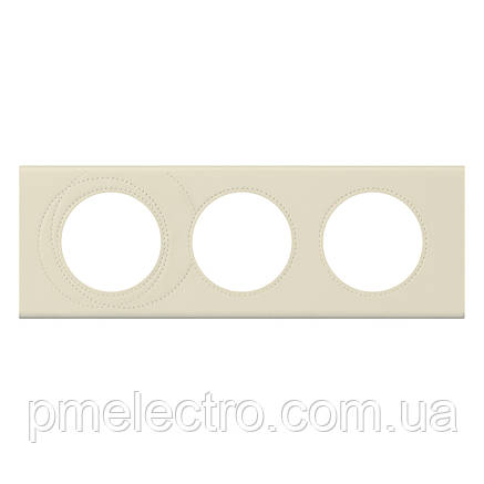 Рамка Legrand Céliane 3 пости Шкіра Макіато (069433), фото 1