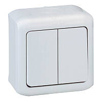 Вимикач 2-кл.10A, IP44, Сірий, Legrand Forix 782382