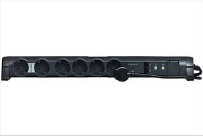 Мультимедійний багаторозетний подовжувач 6x 2К+3, 2xRJ45+2xTV, Чорний, Legrand 694666