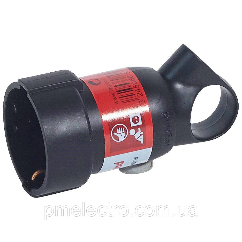 Розетка з кільцем 2К+3, Чорний, Legrand 050195