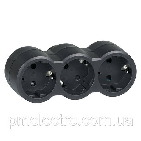 Багаторозетковий блок, 3x2К+З, 16 А 250 В, Чорний Legrand 050512, фото 1