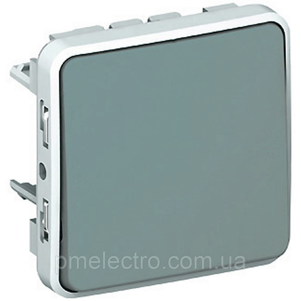 Механізм перемикача на два напрямки 10 A, 250 В, IP 55, Сірий, Legrand Plexo 069511